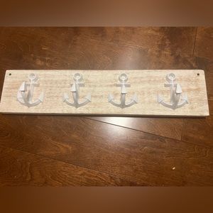 Nautical theme- anchor wall mounted coat hanging rack-